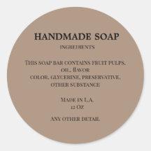 einfaches Seife-Inhaltsstoff-Etikett