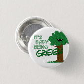 Einfaches Sein grüner Knopf Button (Vorne & Hinten)