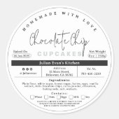 Einfaches, selbstgebackenes Etikett für das Lebens Runder Aufkleber (Vorderseite)