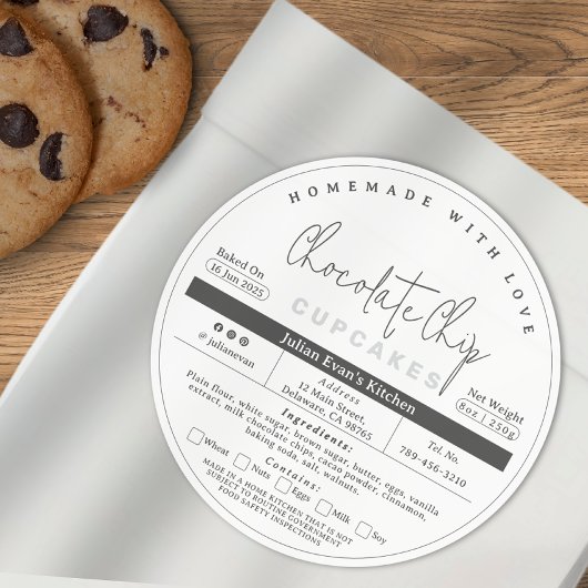 Einfaches, selbstgebackenes Etikett für das Lebens Runder Aufkleber