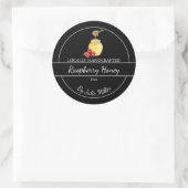 Einfaches selbstgemachtes Himbeer-Honig-Label Runder Aufkleber (Tasche)