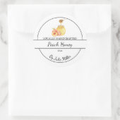 Einfaches selbstgemachtes Pfirsich-Honig-Label Runder Aufkleber (Tasche)