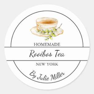 Einfaches selbstgemachtes Rooibos-Tee-Etikett Runder Aufkleber