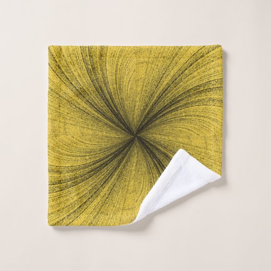 Einfaches Senf mit schwarzem Splash Badhandtuch Set (Waschlappen)