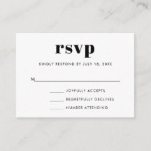Einfaches Serif Wedding RSVP