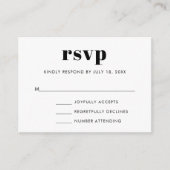 Einfaches Serif Wedding RSVP Begleitkarte (Vorderseite)