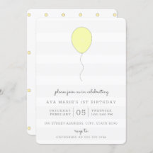 Einfaches Shabby Chic Gelber Ballon Geburtstag