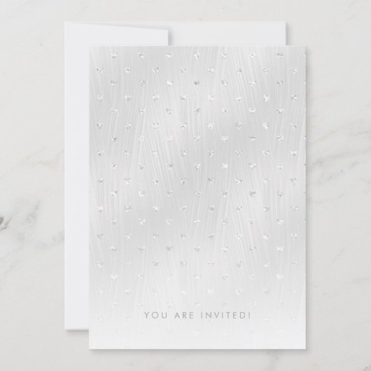 EINFACHES Silber-Shimmer-Paint-Brautparty Einladung (Rückseite)