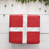 Einfaches Silver Elegantes Winterschneeflockenmust Satinband