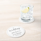 Einfaches Silver Grau & White Design Runder Pappuntersetzer (Vor Ort)