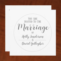 Einfaches Silver Gray & White Wedding Day