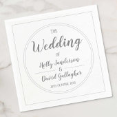 Einfaches Silver Gray & White Wedding Day Serviette