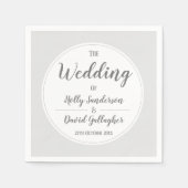 Einfaches Silver Gray & White Wedding Day Serviette (Vorderseite)