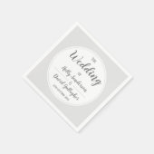 Einfaches Silver Gray & White Wedding Day Serviette (Ecke)
