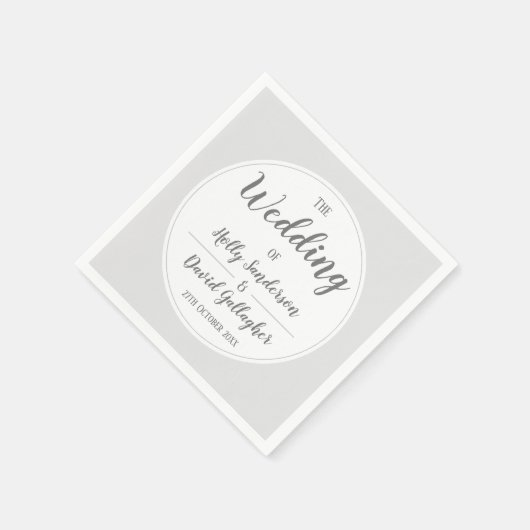 Einfaches Silver Gray & White Wedding Day Serviette (Ecke)
