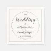 Einfaches Silver Gray & White Wedding Day Serviette (Vorderseite)