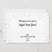 Einfaches Silvesterfotokartenüberlagern + Konfetti Feiertagskarte (Rückseite)