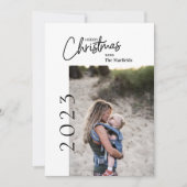 Einfaches Single Foto Frohe Weihnachtskarte Einladung (Vorderseite)