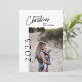 Einfaches Single Foto Frohe Weihnachtskarte Einladung (Stehend Vorderseite)