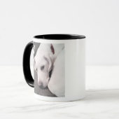 Einfaches Single Initial Niedlich Dog Foto Tasse (Vorderseite Links)