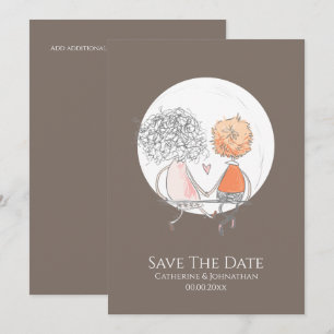 Einfaches Sitzen auf Schaukelmond-Abbildung Save The Date