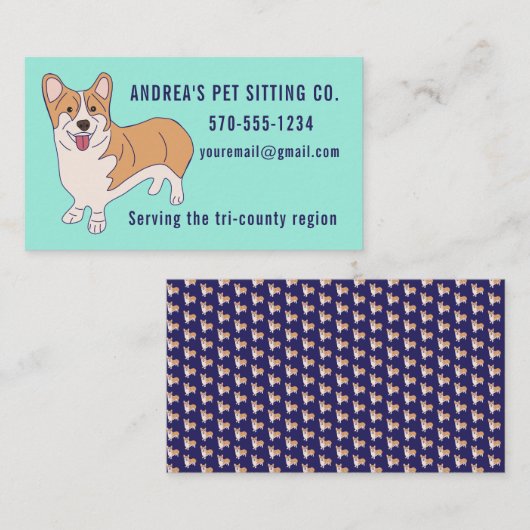 Einfaches Sitzen von Haustieren oder Hunden Visitenkarte (Vorne/Hinten)