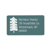 Einfaches skandinavisches Weihnachtsbaum Adressaufkleber (Vorne)