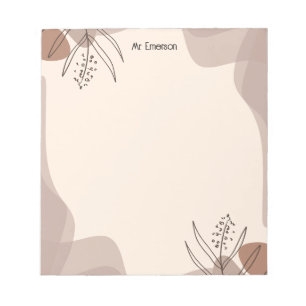 Einfaches Skizzen-Blumen-Notizbuch Notizblock