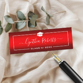 Einfaches Skript-Abschluss Modernes Rotes Farbsche Telefonnummerkarte