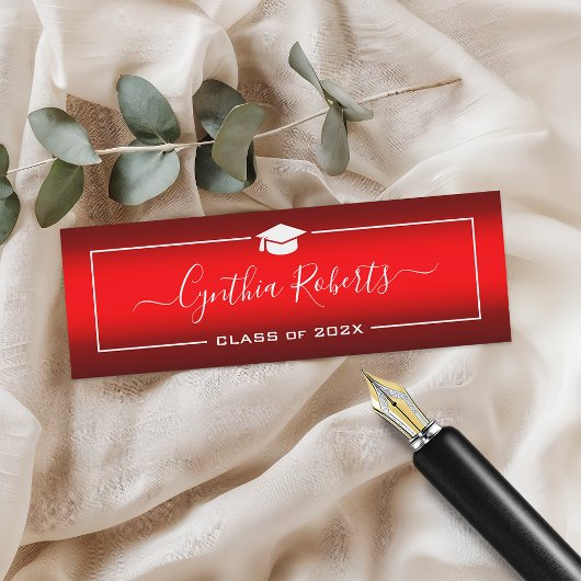 Einfaches Skript-Abschluss Modernes Rotes Farbsche Telefonnummerkarte