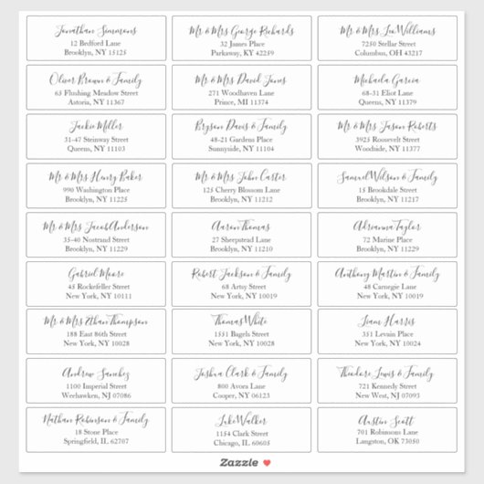 Einfaches Skript, anpassbare Wedelgastadresse Aufkleber (Blatt)