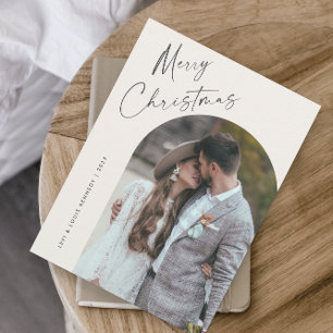 Einfaches Skript Boho-Bogen-Weihnachten Feiertagskarte