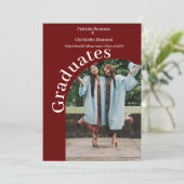 Einfaches Skript-Bordeaux-Doppel-Abschluss Ankündigung (Stehend Vorderseite)