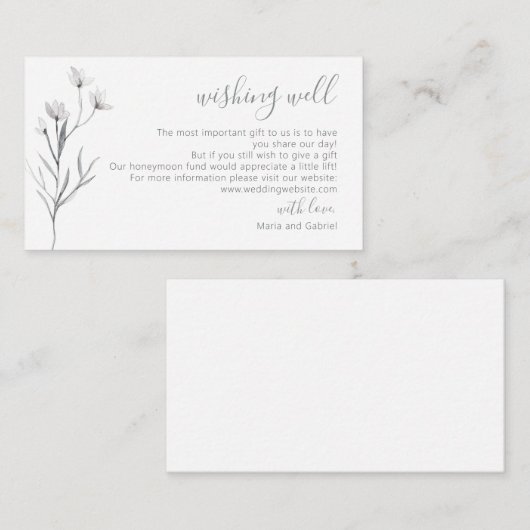 Einfaches Skript. Botanische Hochzeit wünschend gu Begleitkarte (Vorne/Hinten)