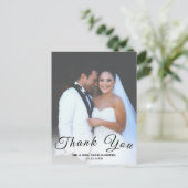 Einfaches Skript CustomFoto Vertical Wedding Danke Postkarte (Stehend Vorderseite)