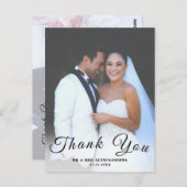 Einfaches Skript CustomFoto Vertical Wedding Danke Postkarte (Vorne/Hinten)