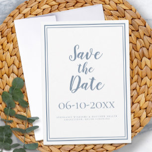 Einfaches Skript Dusty Blue Moderne Minimalistisch Save The Date