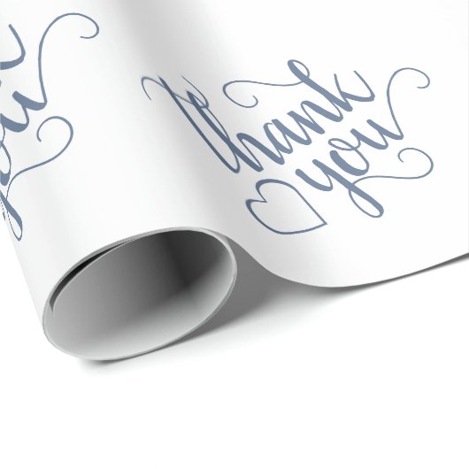 Einfaches Skript | Dusty Blue Vielen Dank Herz Geschenkpapier (Rolleneckpunkt)