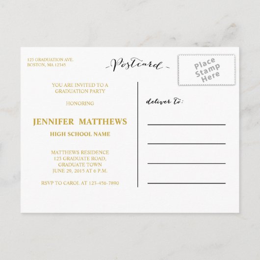 Einfaches Skript | Einladung zur Foto Graduation P (Rückseite)