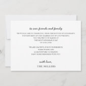 Einfaches Skript Elegant handgeschriebene Hochzeit Dankeskarte (Rückseite)