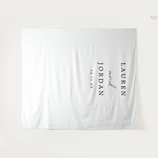 Einfaches Skript-Elegante Hochzeitskugel Wandteppich (Vorderseite (Horizontal))