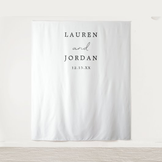 Einfaches Skript-Elegante Hochzeitskugel Wandteppich (Vorderseite)