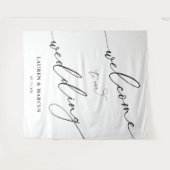 Einfaches Skript-Elegante Hochzeitskugel Wandteppich (Vorderseite (Horizontal))