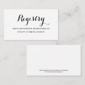 Einfaches Skript Elegante Rustic Wedding Registry Begleitkarte (Vorne/Hinten)