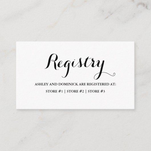 Einfaches Skript Elegante Rustic Wedding Registry Begleitkarte (Vorderseite)