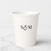 Einfaches Skript-Et-Zeichen-Monogramm-Hochzeit Pappbecher (Rückseite)