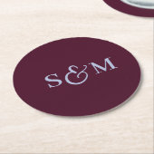 Einfaches Skript-Et-Zeichen-Monogramm-Hochzeit Runder Pappuntersetzer (Angewinkelt)