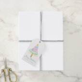 Einfaches Skript Farbige moderne Frohe Weihnachten Geschenkanhänger (Mit Garn)