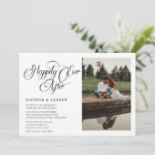 Einfaches Skript-Foto | Einladung zum Hochzeitsfei (Stehend Vorderseite)