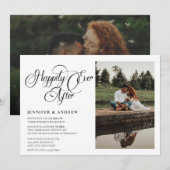 Einfaches Skript-Foto | Einladung zum Hochzeitsfei (Vorne/Hinten)